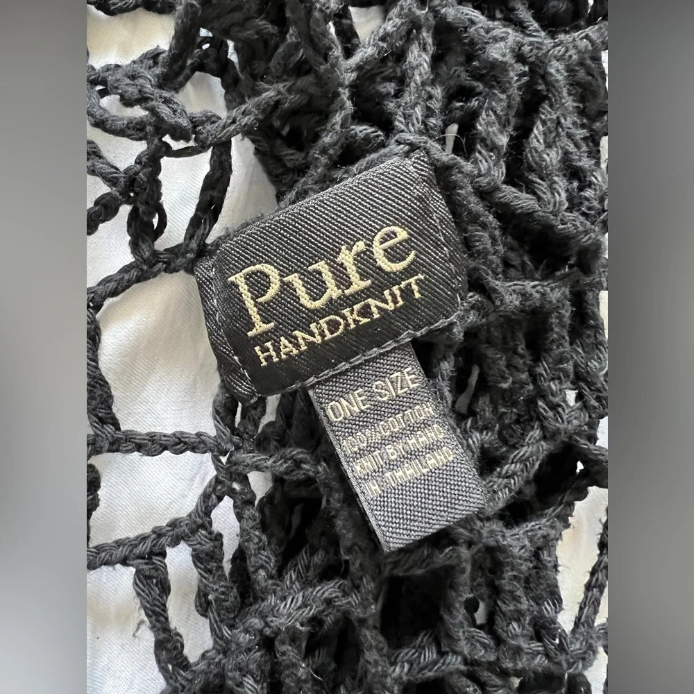 Anthropologie Pure Handknit crochet 100% cotton fishnet cardigan Wrap One Size - Picture 7 of 7